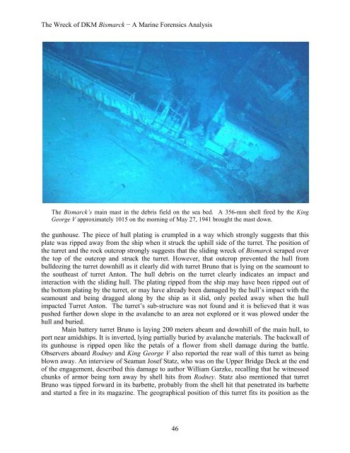 The Wreck of DKM Bismarck − A Marine Forensics Analysis 1 The ...