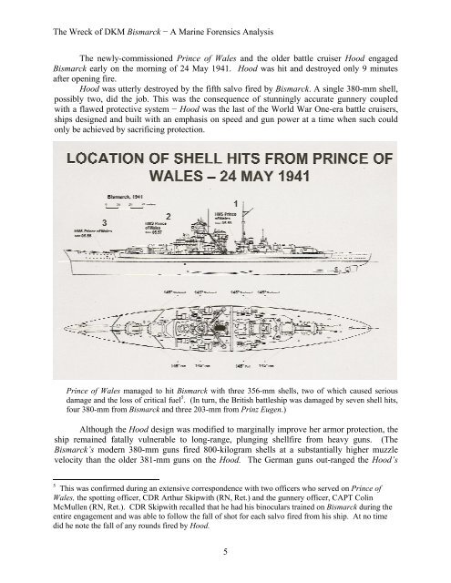 The Wreck of DKM Bismarck − A Marine Forensics Analysis 1 The ...