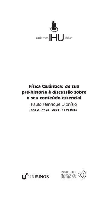 Física Quântica: de sua pré-história à discussão sobre o seu ...