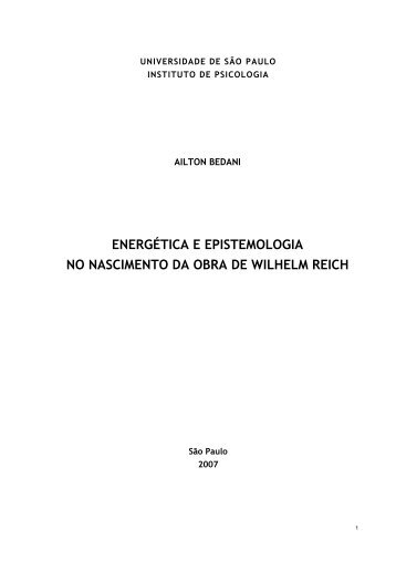 energética e epistemologia no nascimento da obra de wilhelm reich