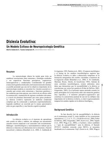 Dislexia evolutiva: un modelo exitoso de neuropsicología genética