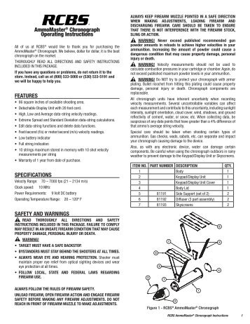 AmmoMaster® Chronograph Operating Instructions ... - RCBS