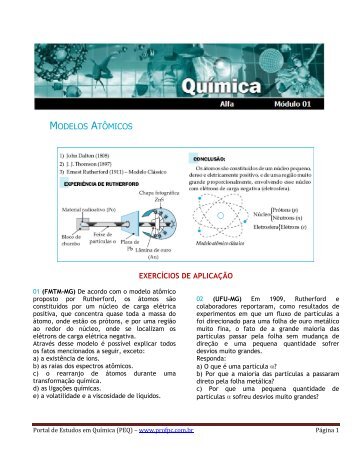 MODELOS ATÔMICOS - Portal de Estudos em Química