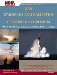 2009 warheads and ballistics classified symposium - National ...