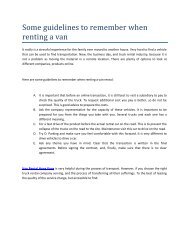 Some guidelines to remember when renting a van