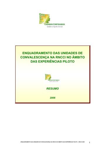enquadramento das unidades de convalescença na rncci no âmbito ...