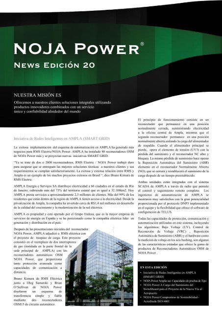 NOJA Power® - Inicio NOJA Power