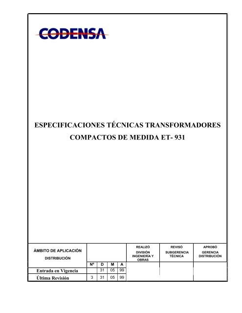 ESPECIFICACIONES TÉCNICAS DE RECONECTADORES PARA ...