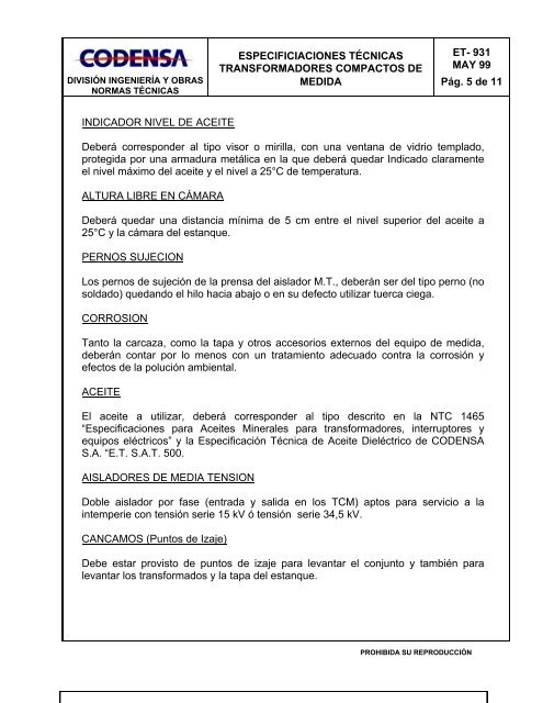 ESPECIFICACIONES TÉCNICAS DE RECONECTADORES PARA ...