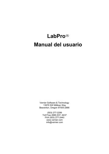 LabPro® Manual del usuario - Vernier Iberica