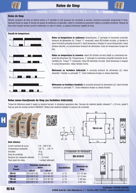 H/44 Relee de timp - Tracon Electric SRL