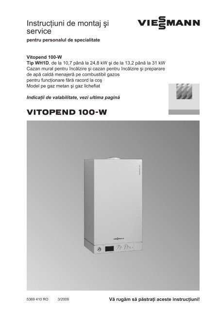 Vitopend 100-W WH1D - Centrala termica