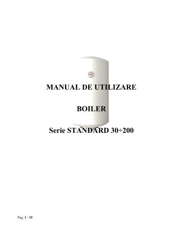 MANUAL DE UTILIZARE BOILER Serie STANDARD 30 ... - Dedeman