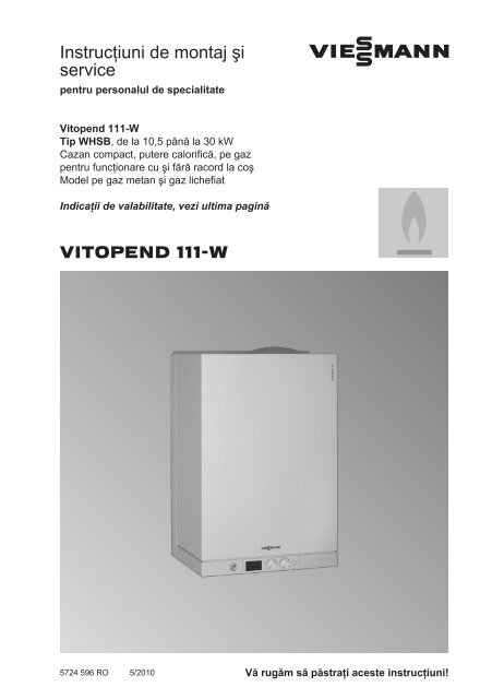 Vitopend 111-W WHSB - Centrala termica