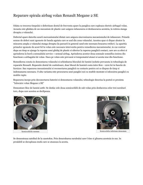 Reparare spirala airbag - Diagnoza Automobile