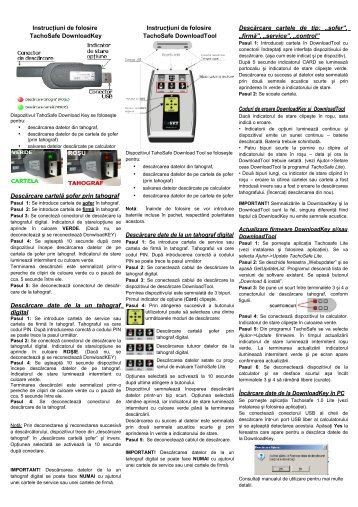 Instrucţiuni de folosire TachoSafe DownloadKey ... - SVT Electronics
