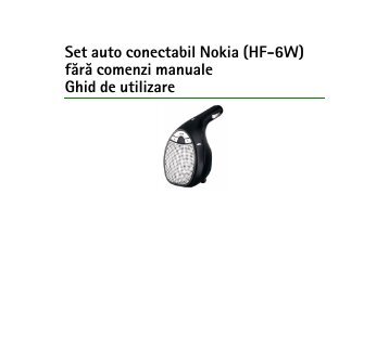 Nokia HF-6W Wireless Plug-In Car Handsfree User Guide