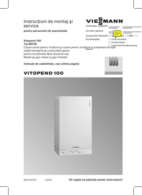 Vitopend 100 WH1B - Centrala termica