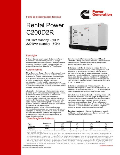Rental Power C200D2R - Cummins Power Generation