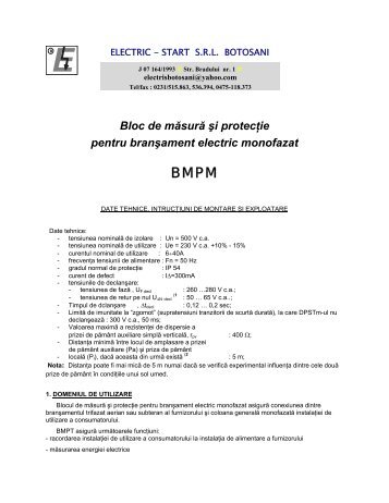 Blocuri de masura si protectie monofazat - Electric-Start