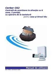 Manual Utilizare Sistem Alarma Cerber C62