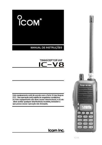 ICOM IC-V8 - Manual de instruções (Port.) - ARPA
