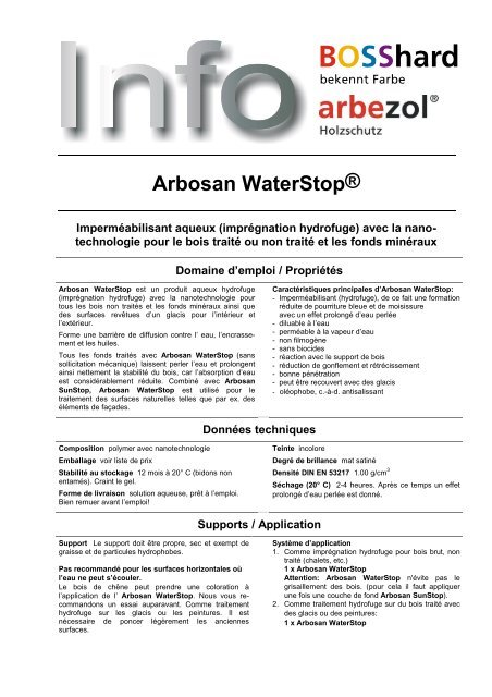 Arbosan WaterStop® - Valcolor SA