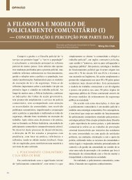 A FILOSOFIA E MODELO DE POLICIAMENTO COMUNITÁRIO (I)