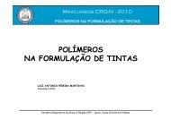 POLÍMEROS NA FORMULAÇÃO DE TINTAS - Conselho Regional ...
