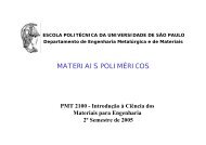 MATERIAIS POLIMÉRICOS - Escola Politécnica da USP