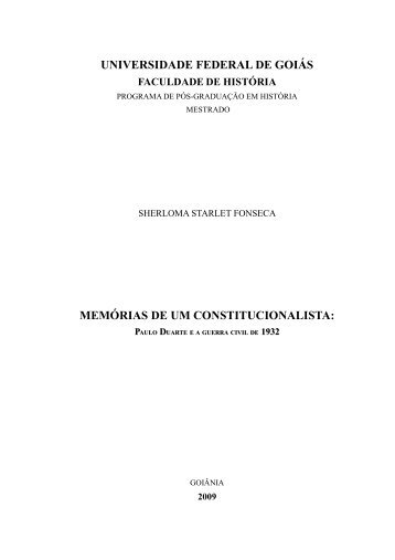 FONSECA, Sherloma Starlet. Memórias de um constitucionalista