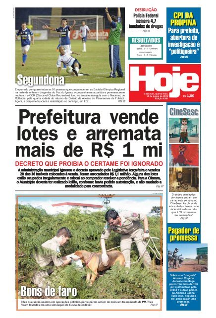 Prefeitura vende lotes e arremata mais de R$ 1 mi - Jornal Hoje