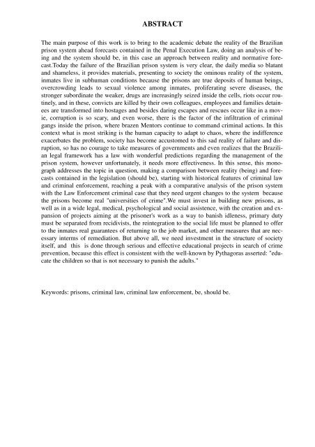 O SISTEMA PRISIONAL E A LEI DE EXECUÇÃO ... - Monografias.com