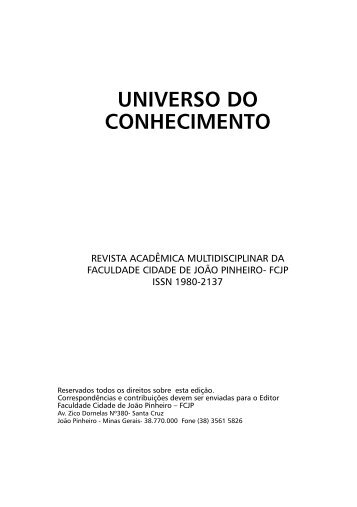 universo do conhecimento - Faculdade Cidade de João Pinheiro