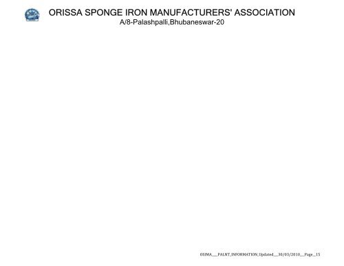 orissa sponge iron manufacturers' association - Ccppo.in c ccppo