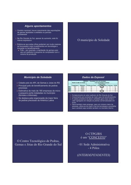 Depósitos minerais gemológicos no RS Ágata - Arena Conference