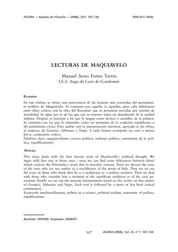 LECTURAS DE MAQUIAVELO - Repositorio Institucional da USC ...