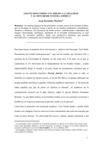 los estados unidos: una mirada a la realidad - Universidad de Panamá