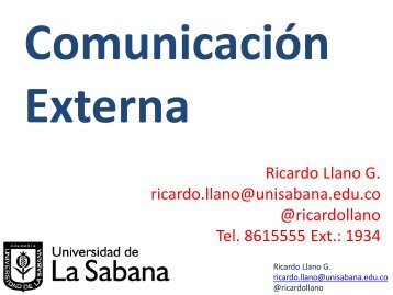 Presentación personalidad & coherencia - Ricardo Llano G.