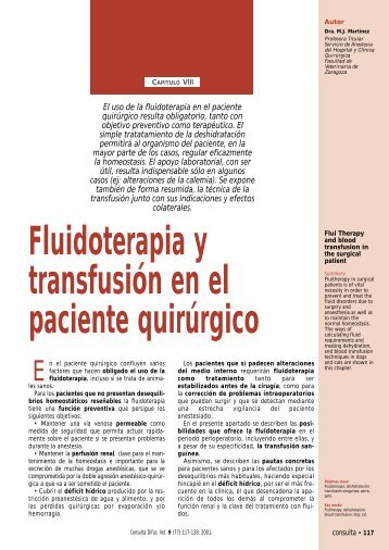 Fluidoterapia y transfusión en el paciente quirúrgico