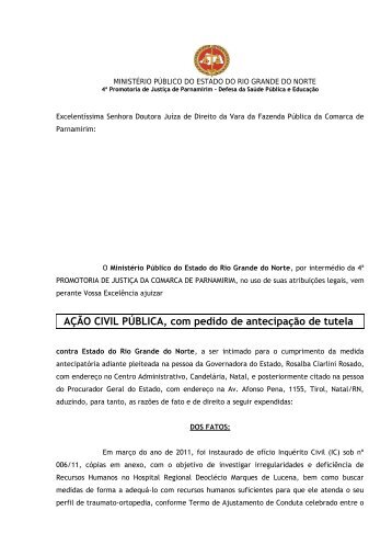 MINISTÉRIO PÚBLICO DO ESTADO DO RIO GRANDE DO NORTE