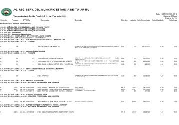 AG. REG. SERV. DEL. MUNICIPIO ESTANCIA DE ... - Prefeitura de Itu