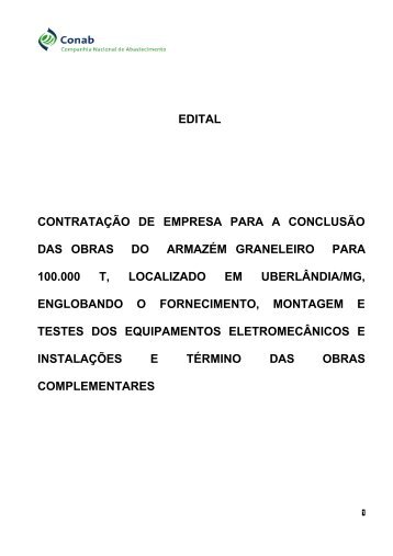 edital contratação de empresa para a conclusão das