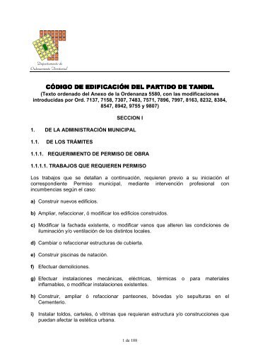 (Código de Edificación vigente _Marzo 2006_) - Municipio de Tandil