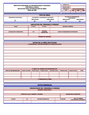 Formato INAH-00-008 - Instituto Nacional de Antropología e Historia