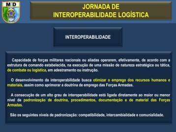 jornada de interoperabilidade logística - Ministério da Defesa..