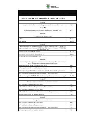 (C\363pia de Tabela de Taxas 2013.xls) - Câmara Municipal da Trofa