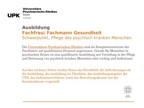 Ausbildung Fachfrau / Fachmann Gesundheit - Universitäre ...