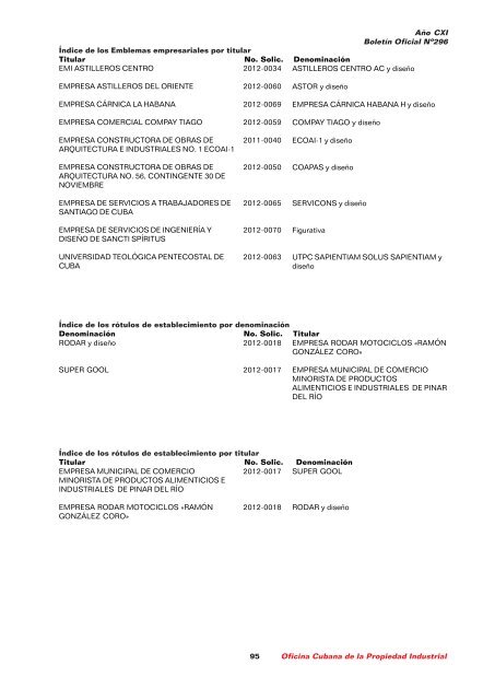 boletin 296.1pmd - Oficina Cubana de la Propiedad Industrial