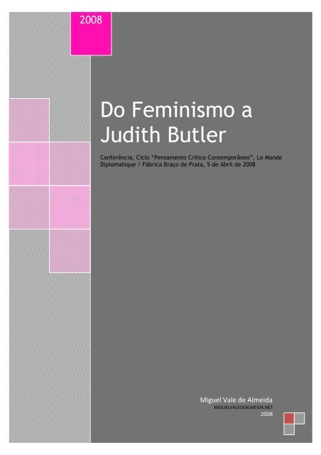 Do Feminismo a Judith Butler - Miguel Vale de Almeida